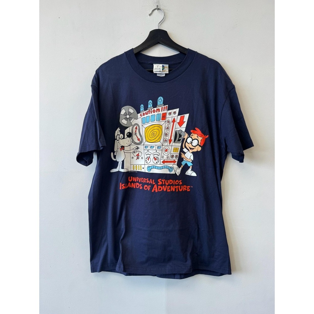 Vintage Universal Studios Mr. Peabody and Sherman Shirt Mens Large Blue Tee 90s‎